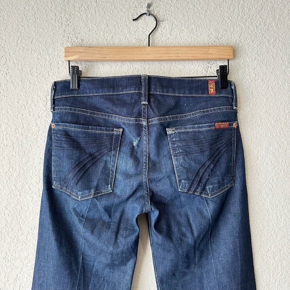 7 FOR ALL MANKIND Dojo Low Rise Flare Jeans Distressed *SEE DESC* - Picture 2 of 16